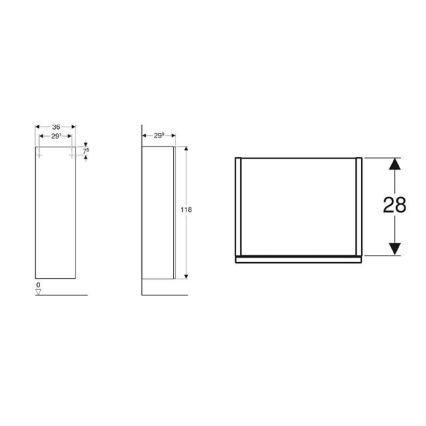 Geberit 500.361.JR.1 - Smyle Square Wall-mounted Bathroom Cabinet 118 x 36 cm, Walnut