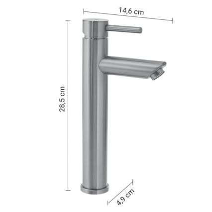 Gedy - ALTO 28.5 cm Washbasin Mixer, Matte Chrome