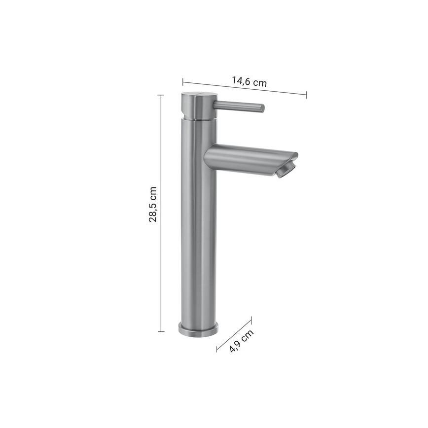 Gedy - ALTO 28.5 cm Washbasin Mixer, Matte Chrome