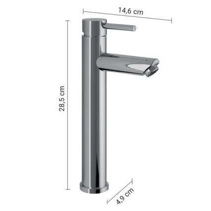 Gedy - ALTO HIGH 28.5 cm Basin Mixer, Polished Chrome
