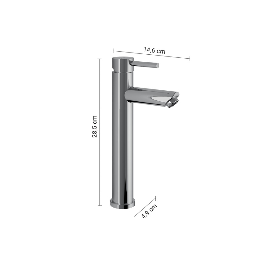 Gedy - ALTO HIGH 28.5 cm Basin Mixer, Polished Chrome