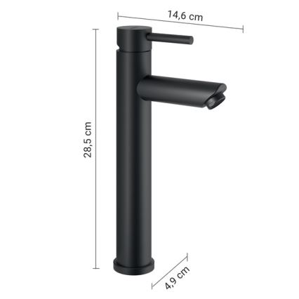 Gedy - ALTO HIGH Basin Mixer 28.5 cm Matte Black