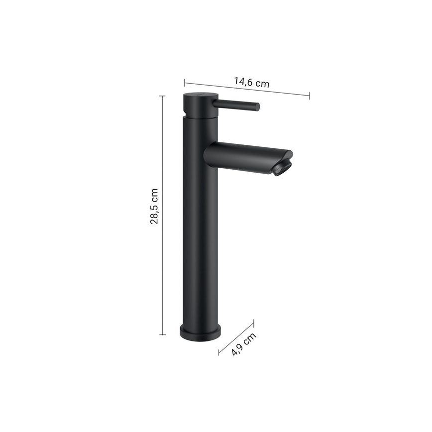 Gedy - ALTO HIGH Basin Mixer 28.5 cm Matte Black