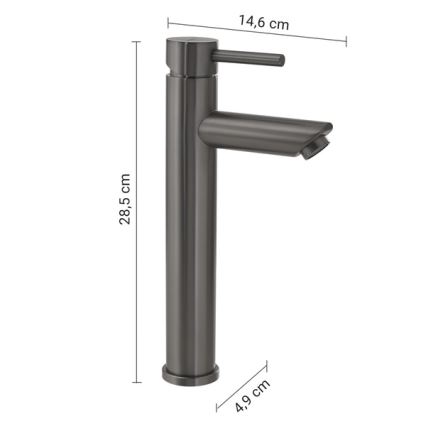 Gedy - ALTO washbasin faucet 28.5 cm, metallic gray