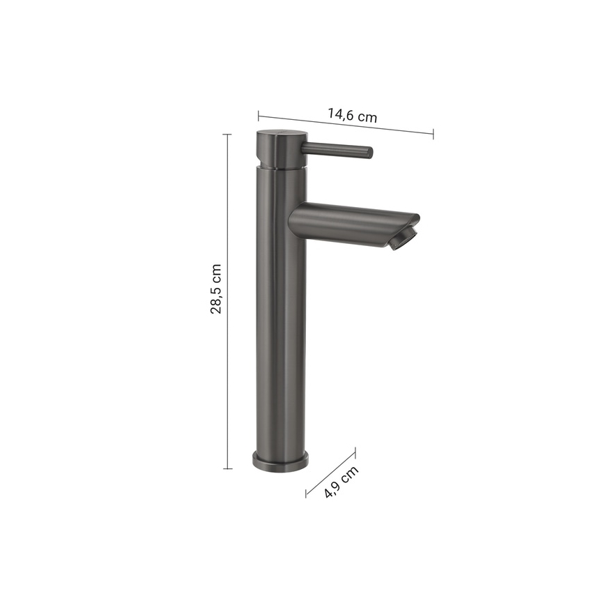Gedy - ALTO washbasin faucet 28.5 cm, metallic gray