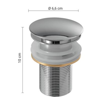 Gedy - Basin waste CLICK-CLACK Ø 6.6 cm Polished Chrome