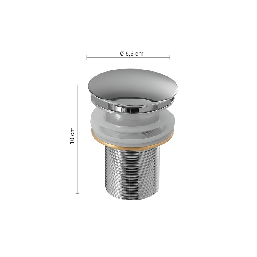 Gedy - Basin waste CLICK-CLACK Ø 6.6 cm Polished Chrome