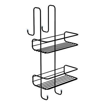 Gedy - CHROM LINE Wall-Mounted Shower Shelf 49 x 24 cm, Matte Black