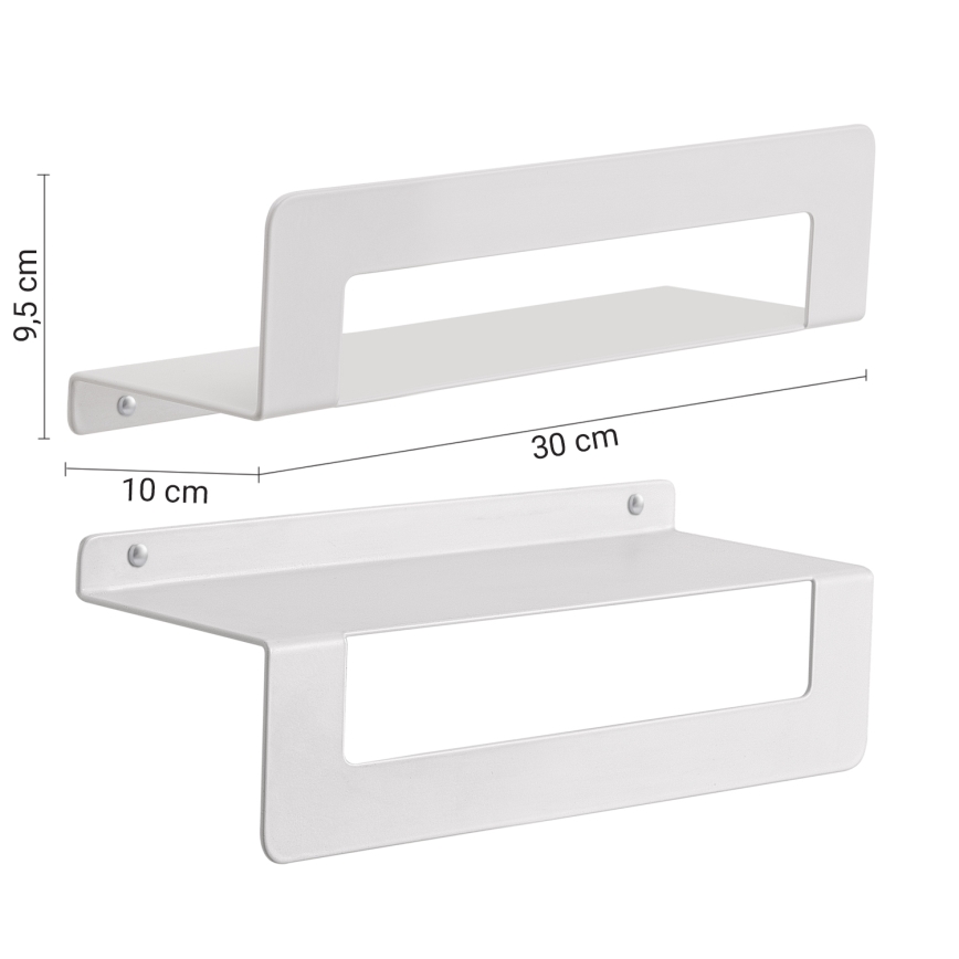 Gedy - CLEO 30 cm Matte White Towel Shelf with Rail