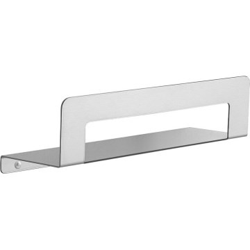 Gedy - CLEO 30 cm Shelf with Towel Rail, Matte Stainless Steel