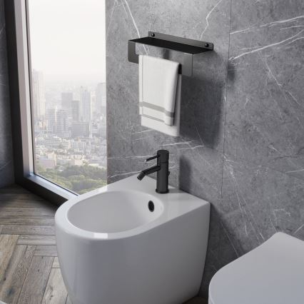 Gedy - CLEO 50 cm Towel Shelf with Rail, Matte Black