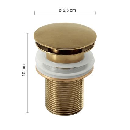 Gedy - CLICK-CLACK Basin Waste, dia. 6,6 cm, Gold
