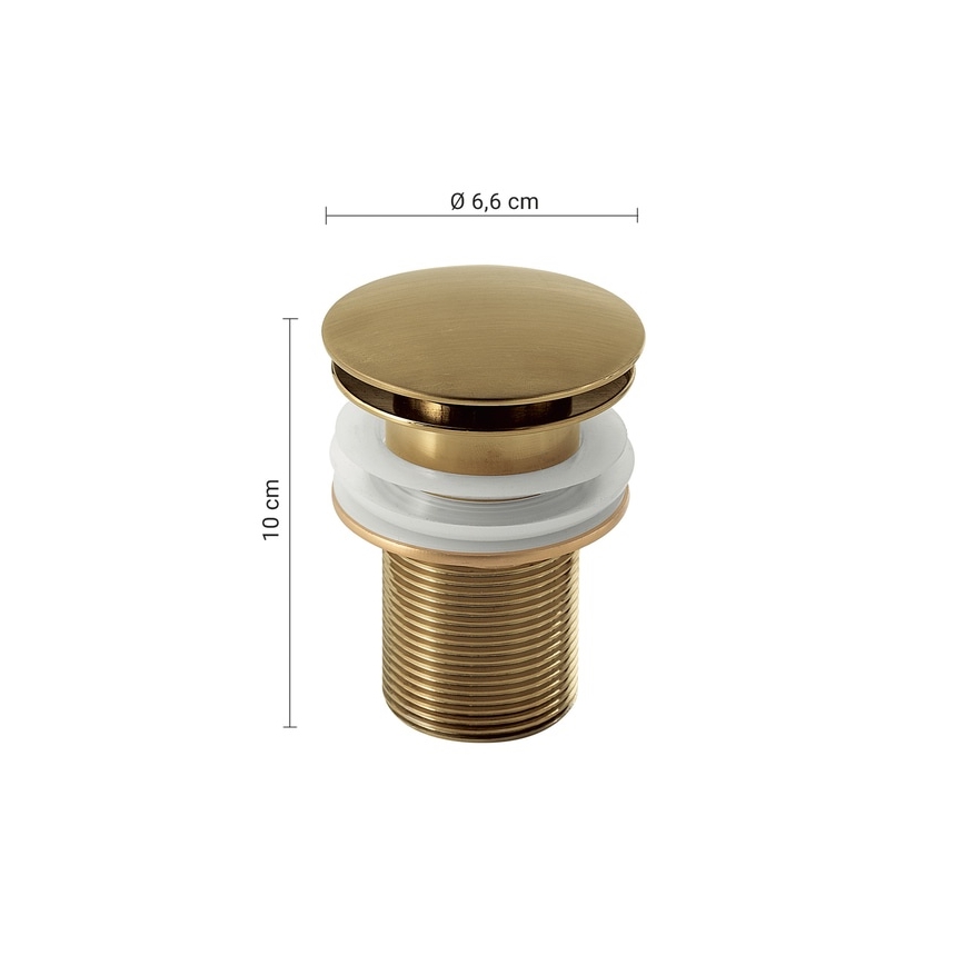Gedy - CLICK-CLACK Basin Waste, dia. 6,6 cm, Gold