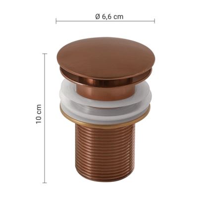 Gedy - CLICK-CLACK Basin Waste, Ø 6.6 cm, Bronze