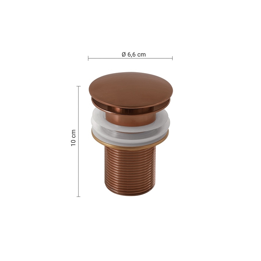 Gedy - CLICK-CLACK Basin Waste, Ø 6.6 cm, Bronze