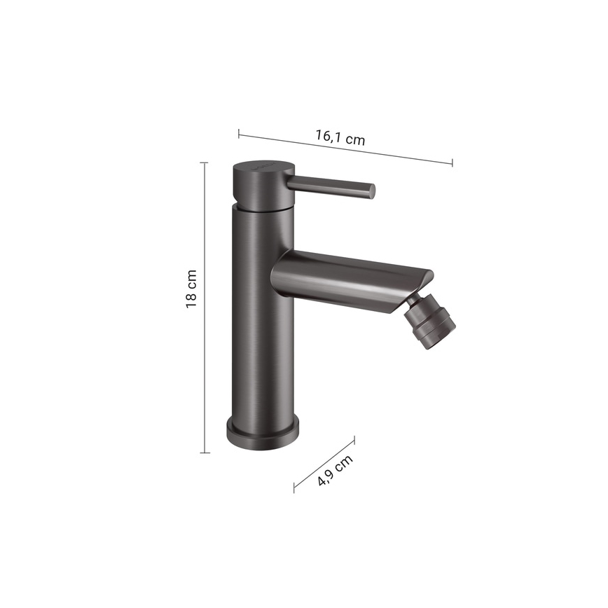 Gedy - COMO 18 cm Bidet Faucet, Metallic Grey