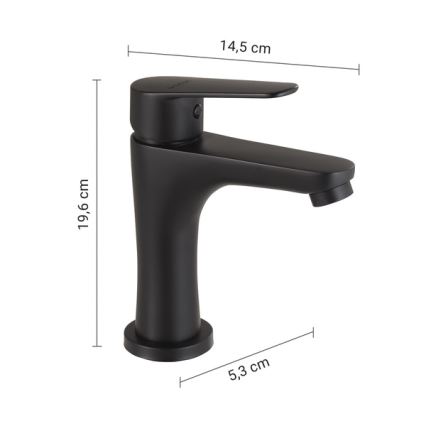 Gedy - COMO 19.6 cm Matte Black Basin Mixer