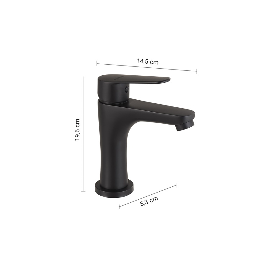 Gedy - COMO 19.6 cm Matte Black Basin Mixer