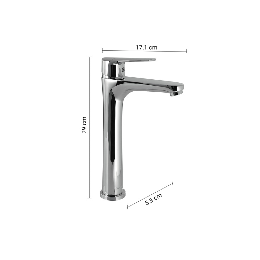 Gedy - COMO 29 cm Basin Mixer, Polished Chrome