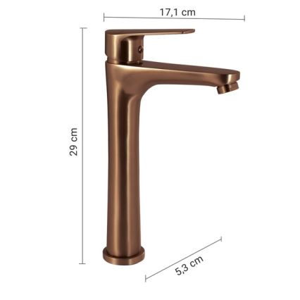 Gedy - COMO 29 cm Bronze Basin Mixer