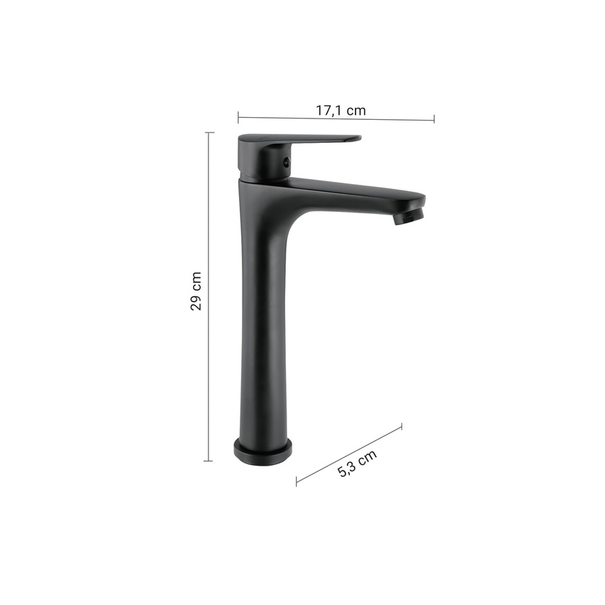 Gedy - COMO 29 cm Matte Black Basin Mixer