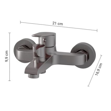 Gedy - COMO Bath Mixer in Metallic Gray