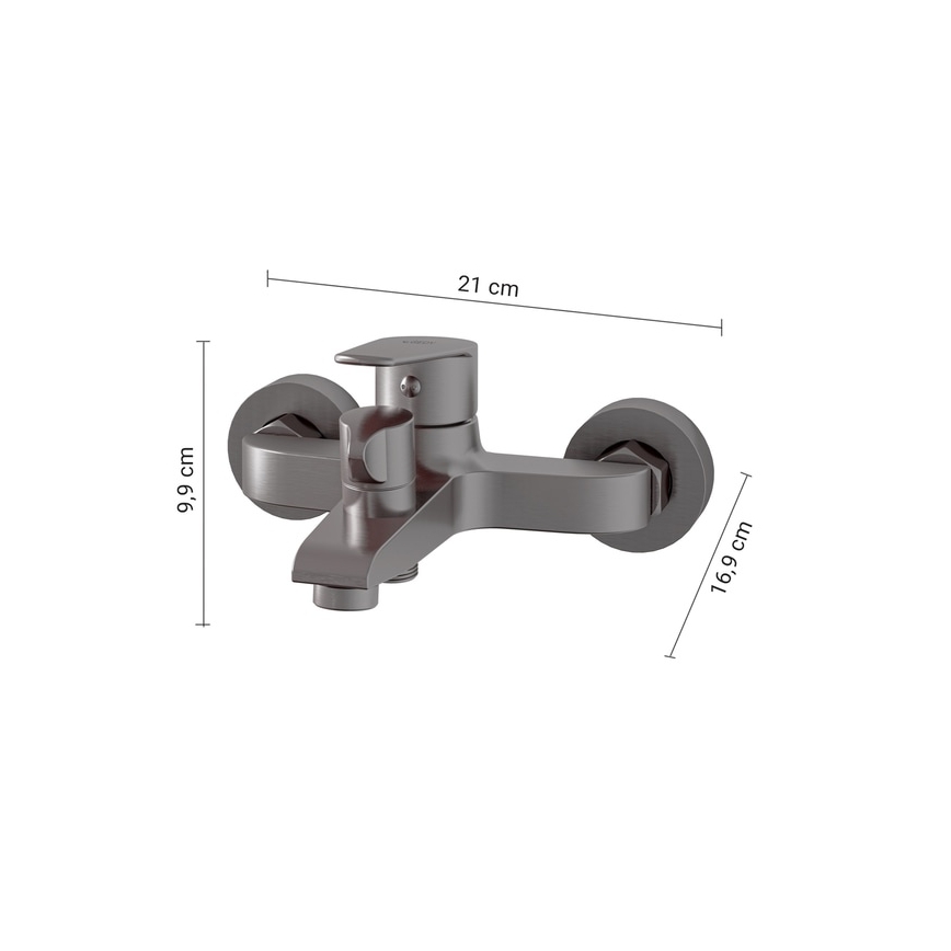 Gedy - COMO Bath Mixer in Metallic Gray