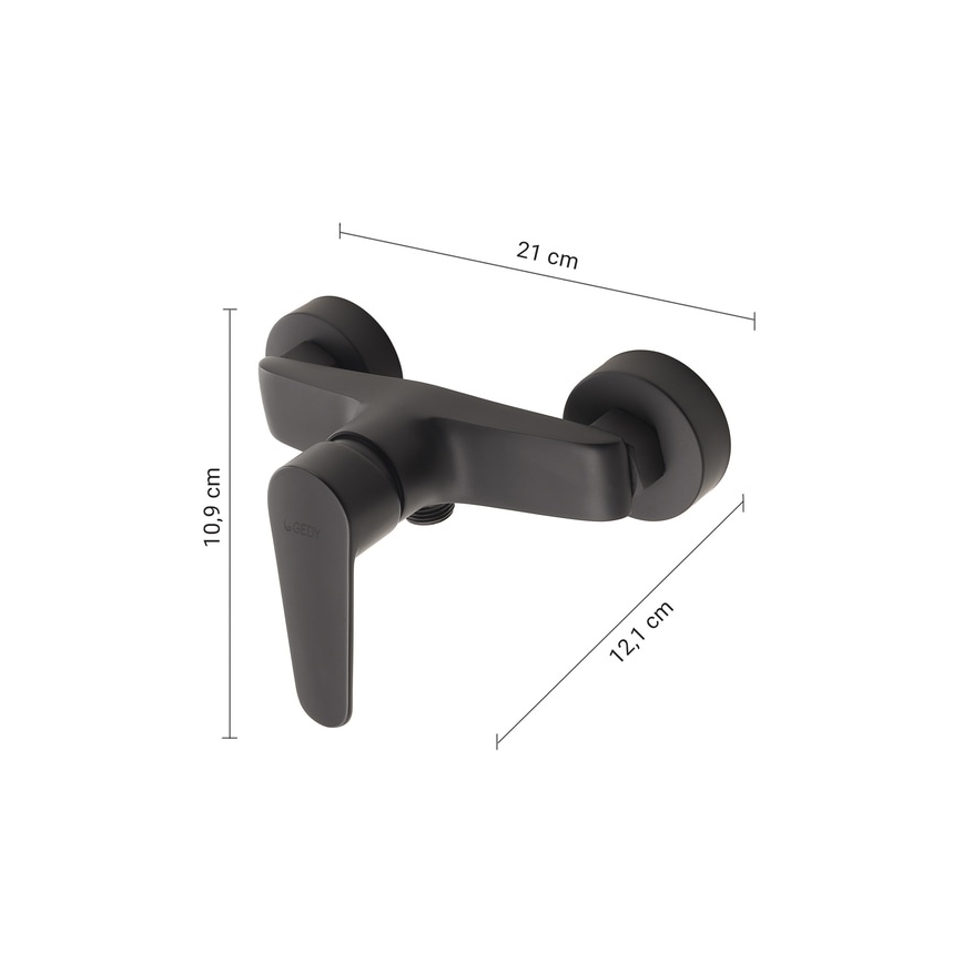 Gedy - COMO Matte Black Shower Mixer