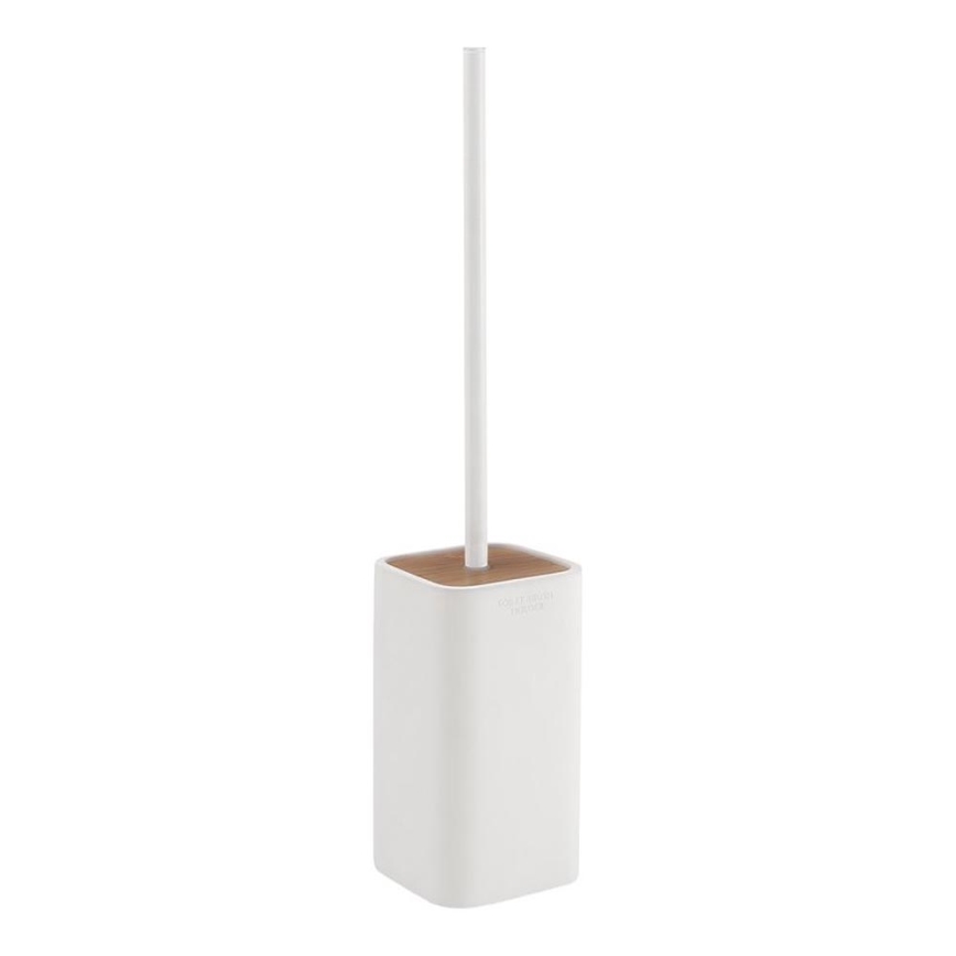 Gedy - Freestanding toilet brush NINFEA white/bamboo