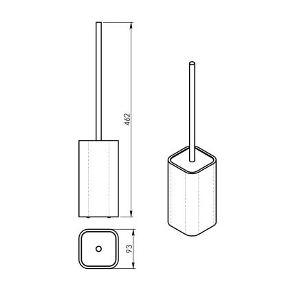 Gedy - Freestanding toilet brush NINFEA white/bamboo