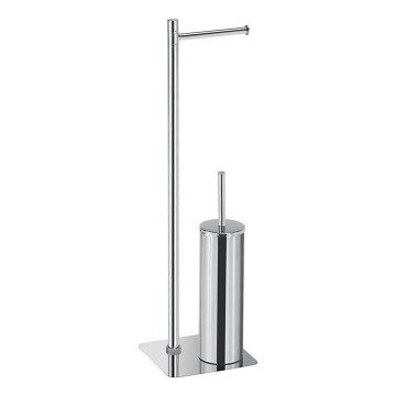 Gedy - Freestanding toilet brush with toilet paper holder FLORI in polished chrome