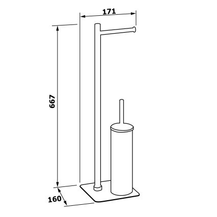 Gedy - Freestanding toilet brush with toilet paper holder FLORI in polished chrome