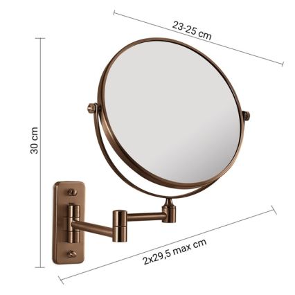 Gedy - GAIA Wall-Mounted Cosmetic Mirror, Bronze