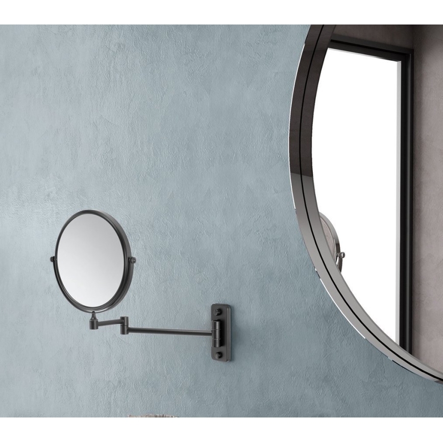 Gedy - GAIA Wall-Mounted Cosmetic Mirror, Matte Black