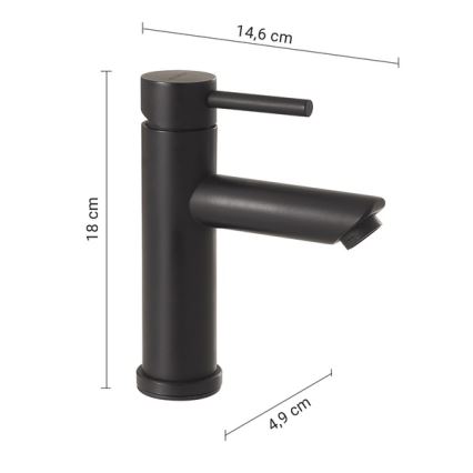 Gedy - GARDA 18 cm Matte Black Basin Mixer