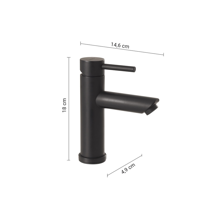 Gedy - GARDA 18 cm Matte Black Basin Mixer