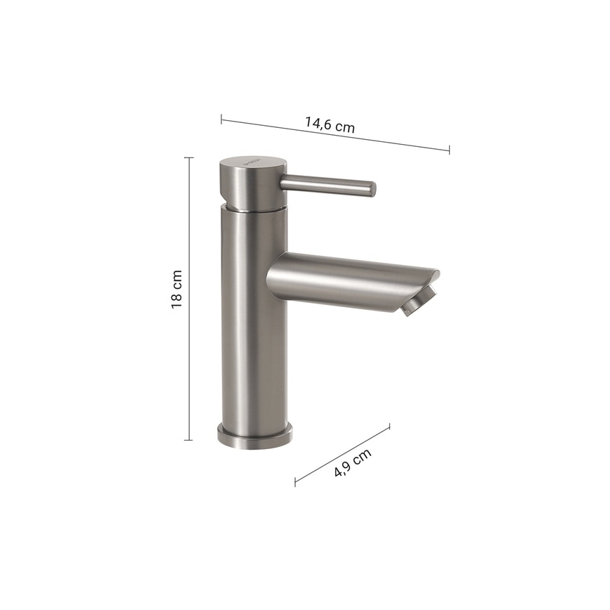 Gedy - GARDA 18 cm Matte Chrome Washbasin Faucet