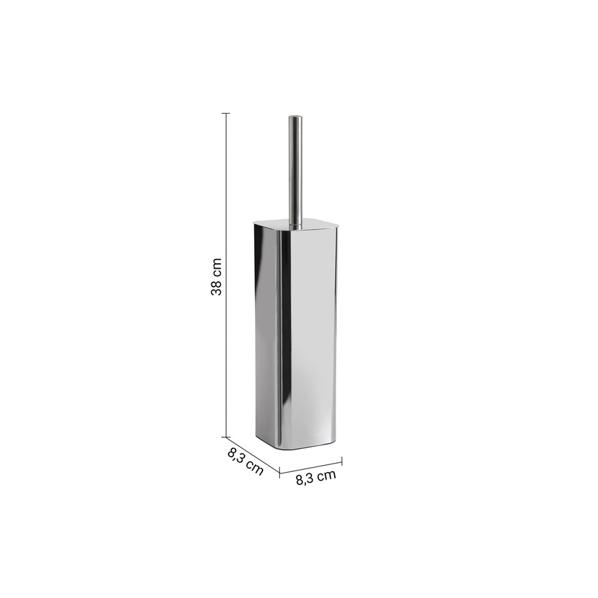 Gedy - JACK Freestanding Toilet Brush, Polished Chrome