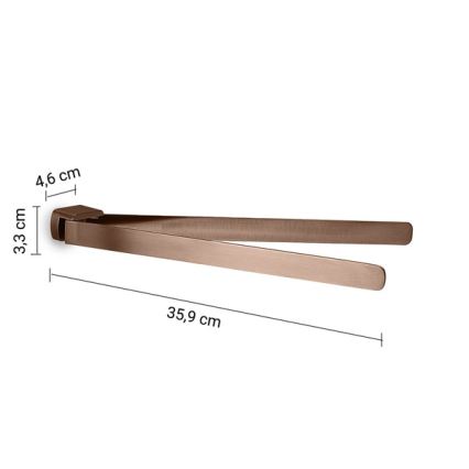 Gedy - PIRENEI 36 cm Wall-Mounted Swivel Towel Rack, Bronze