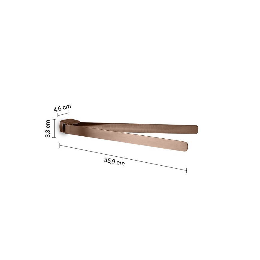 Gedy - PIRENEI 36 cm Wall-Mounted Swivel Towel Rack, Bronze