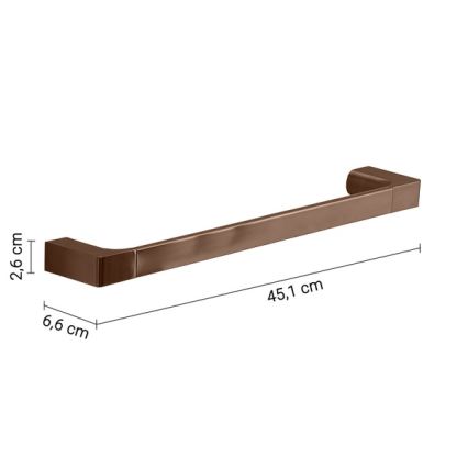 Gedy - PIRENEI 45 cm Wall-Mounted Towel Rail, Bronze