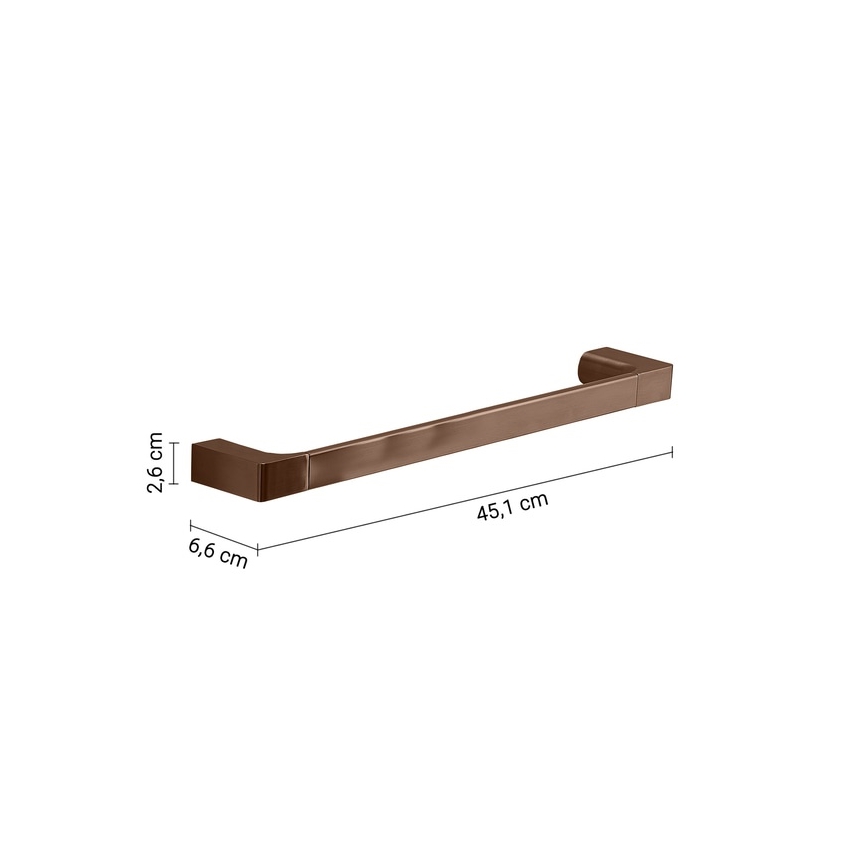 Gedy - PIRENEI 45 cm Wall-Mounted Towel Rail, Bronze