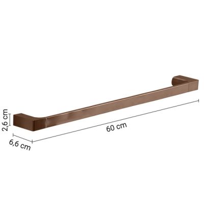 Gedy - PIRENEI 60 cm Wall-Mounted Towel Rack, Bronze