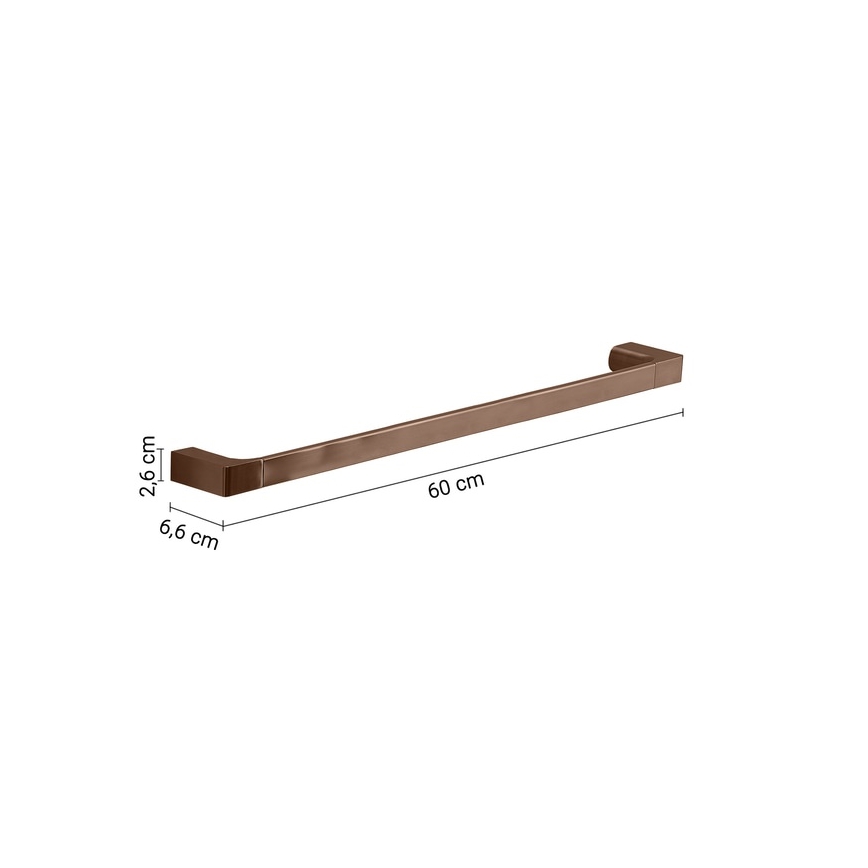 Gedy - PIRENEI 60 cm Wall-Mounted Towel Rack, Bronze