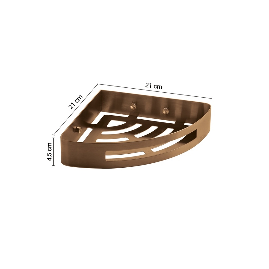Gedy - PIRENEI Corner Shower Shelf, Bronze