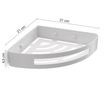 Gedy - PIRENEI Corner Shower Shelf, Matte White