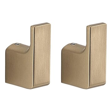 Gedy - PIRENEI Set of 2 Wall Hooks, Matte Gold
