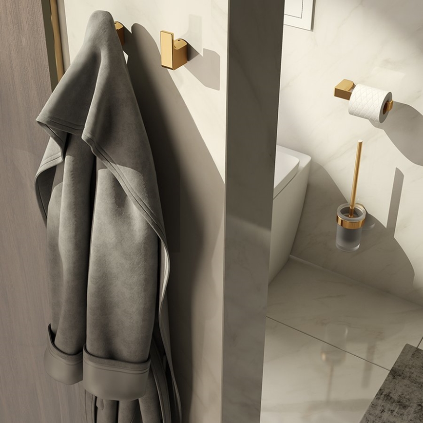 Gedy - PIRENEI Set of 2 Wall Hooks, Matte Gold