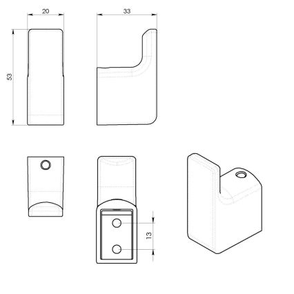 Gedy - PIRENEI Set of 2 Wall Hooks, Matte Gold