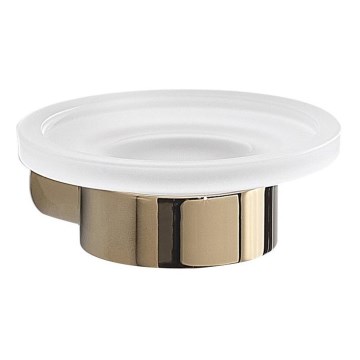 Gedy - PIRENEI wall-mounted soap dish, frosted glass/gold
